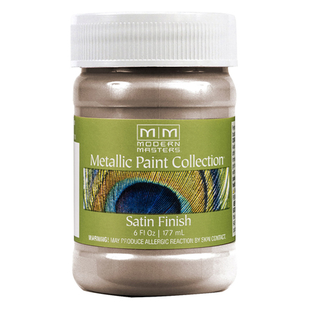 MODERN MASTERS Metallic Paint, WaterBase, Warm Silver, 6 oz ME221